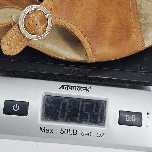 Pikolinos Tan Brown Leather Heeled Slide Sandal Shoe Women's 37 US 7 Boho Chic - Picture 10 of 10